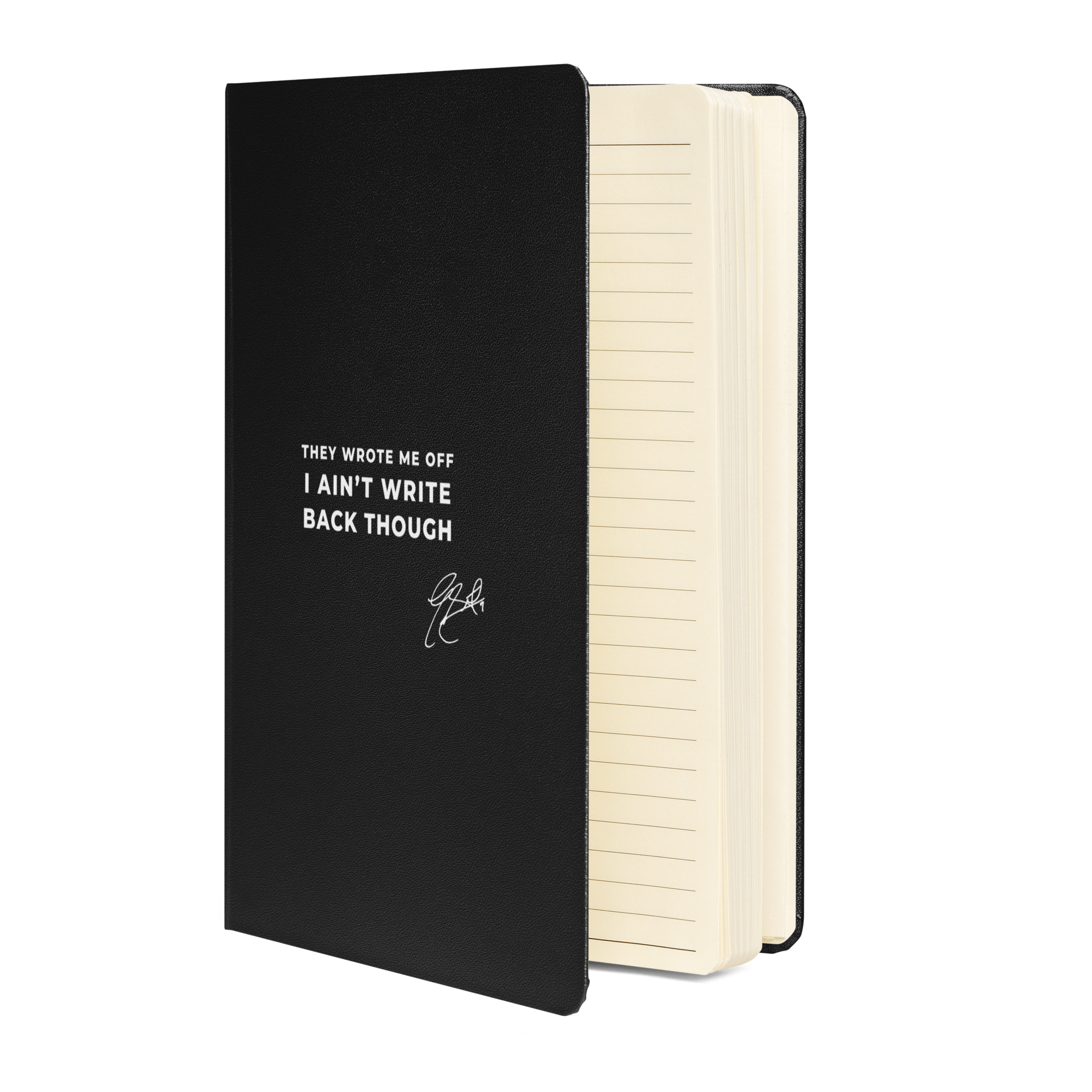 Quote Hardcover Bound Notebook - Black - Image 2